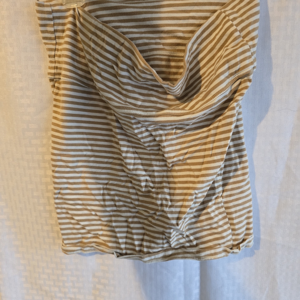 American Eagle Outfitters Tan and White Striped Tube Top
